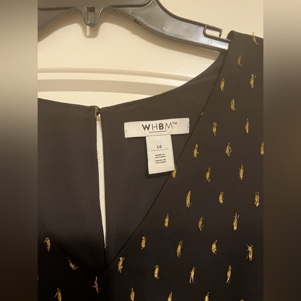 White House Black Market Black and Gold Dress - Picture 2 of 8